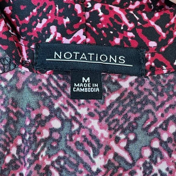 EUC Notations Womens Pink and Black Blouse Top Size M - Picture 6 of 6